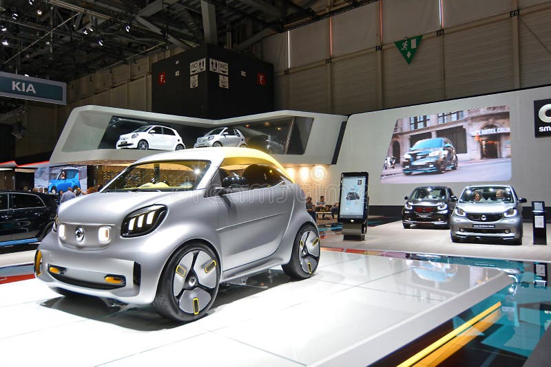 internationell motorshow för 89th Genève - Smart Forease+ begrepp arkivfoton internationell motorshow för 89th Genève - Smart Forease+ begrepp arkivfoton