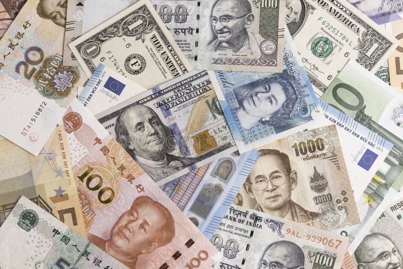 International banknotes from world major countries using as Forex or financial economy background, US dollar, UK pound, Euro, Japanese yen, Indian rupee, Chinese yuan, Thai Baht. International banknotes from world major countries using as Forex or financial economy background, US dollar, UK pound, Euro, Japanese yen, Indian rupee, Chinese yuan, Thai Baht.