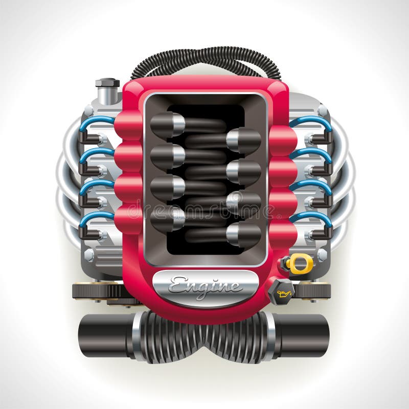 Interne verbrandingsmotor stock illustratie Interne verbrandingsmotor stock illustratie