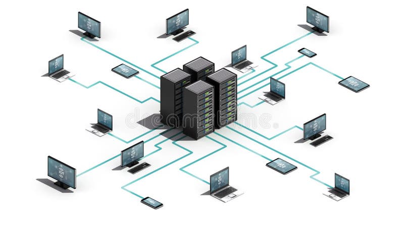 Internet av sakerteknologi förbinder serversystemet IoT sikt för mått 3D