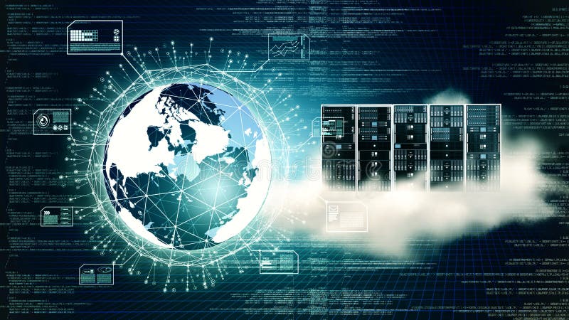Internet Big data and cloud server stock image