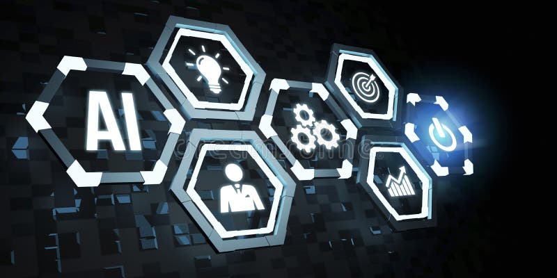 Internet, business, Technology and network concept. AI Learning and Artificial Intelligence Concept vector illustration