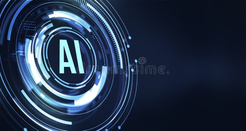 Internet, business, Technology and network concept. AI Learning and Artificial Intelligence Concept stock illustration