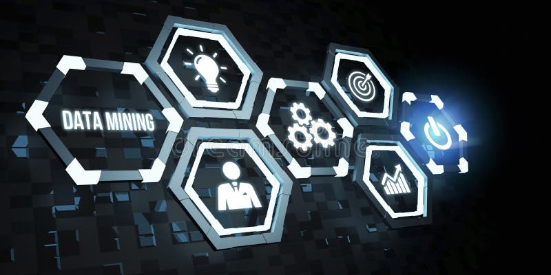 Internet, business, Technology and network concept. Data mining concept stock illustration