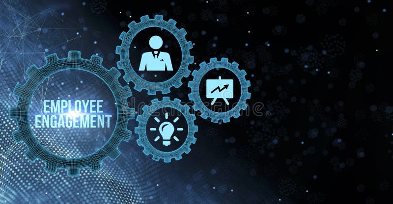 Internet, business, Technology and network concept. Employee engagement stock illustration
