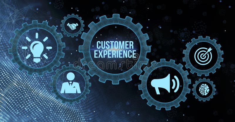 Internet, business, Technology and network concept. Technology future. Customer Experience royalty free illustration