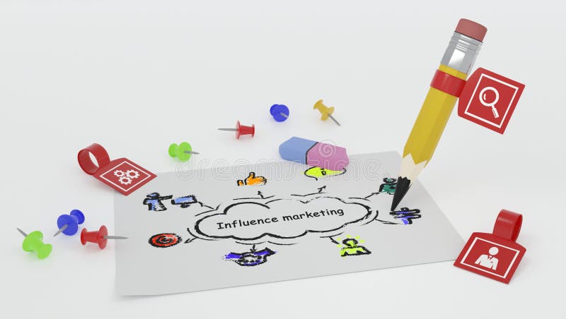 Internet, business, Technology and network concept. Influencer marketing concept royalty free illustration