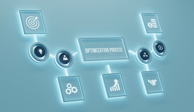 Internet, business, Technology and network concept. Optimization Software Technology Process System Business concept vector illustration