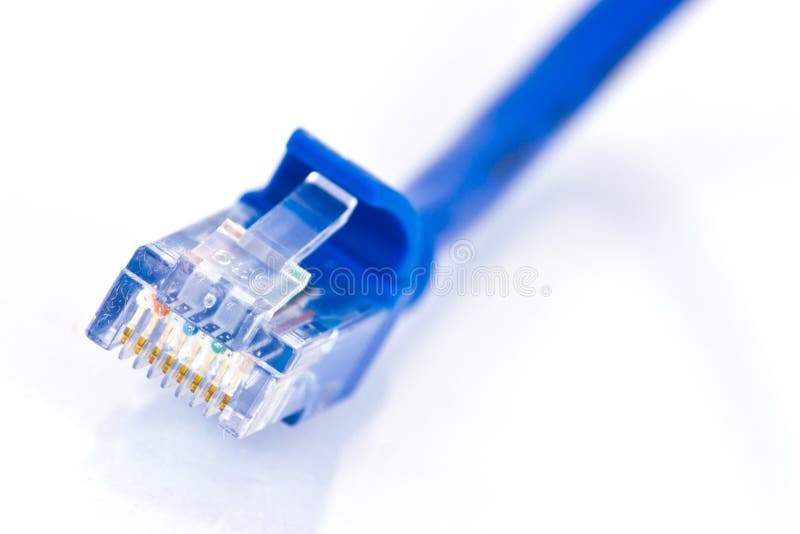 Internet cable on white background stock photo