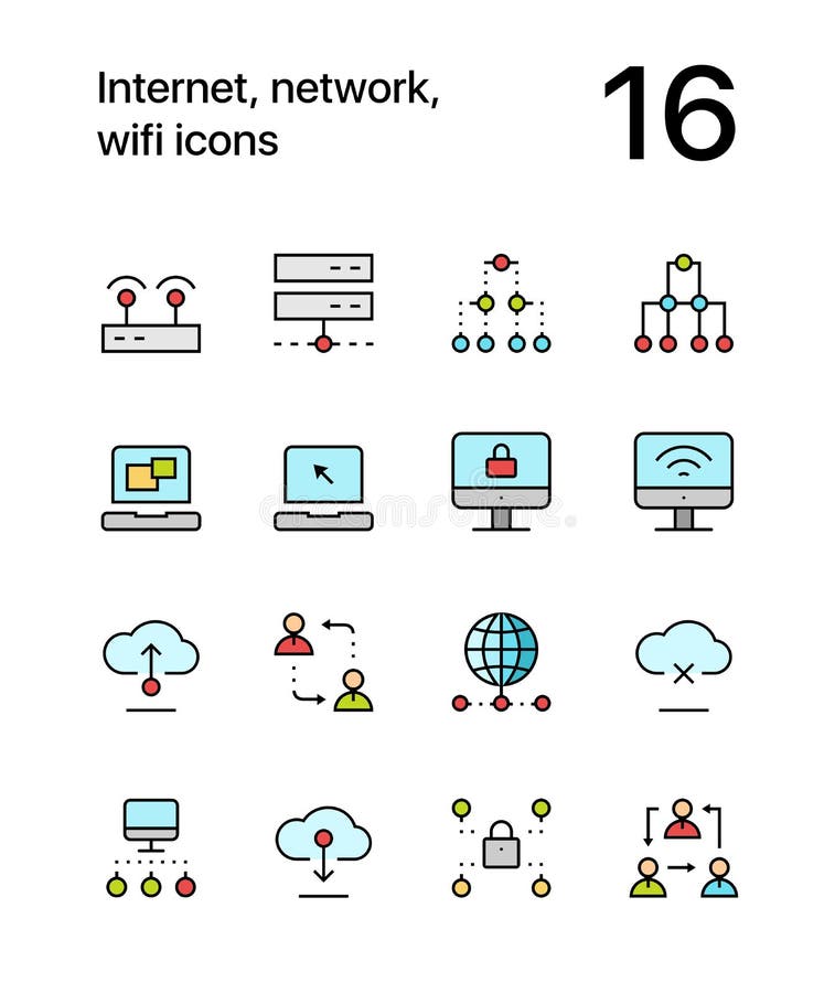 Internet coloreado, red, iconos del wifi para el web y paquete móvil 2 del diseño libre illustration Internet coloreado, red, iconos del wifi para el web y paquete móvil 2 del diseño libre illustration