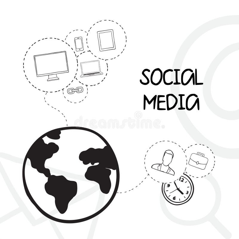 Internet communication vector illustration