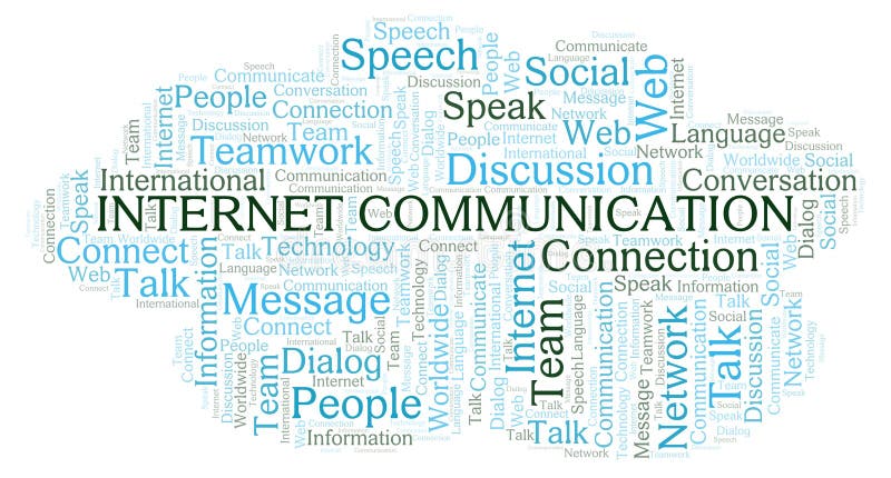 Internet Communication word cloud stock illustration