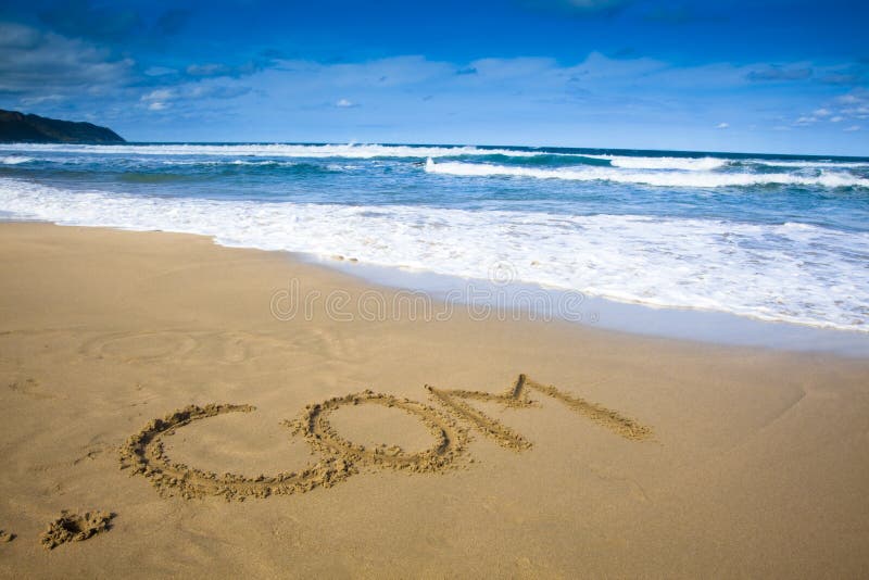 Internet company draw on the beach stock photos