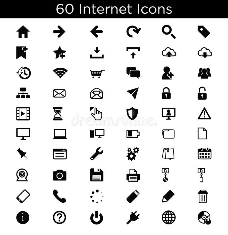 Internet and Computer Icons royalty free illustration