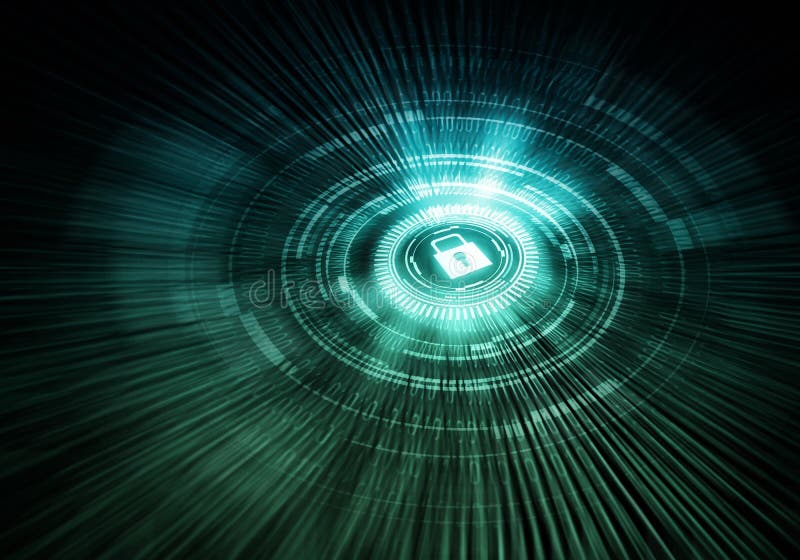 Internet Data Security and secure information Concept. Internet connection and Data Security Conceptual image. Virtual internet technology protected with padlock