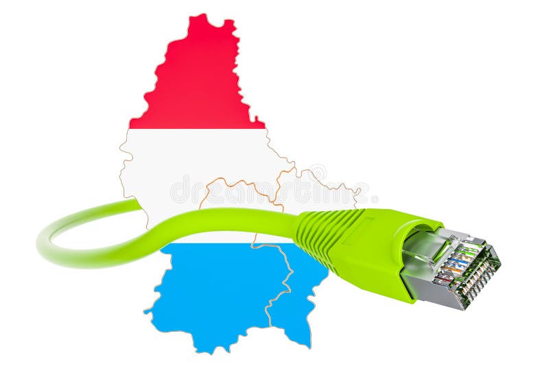 Connection in Luxembourg Concept. 3D Rendering Stock