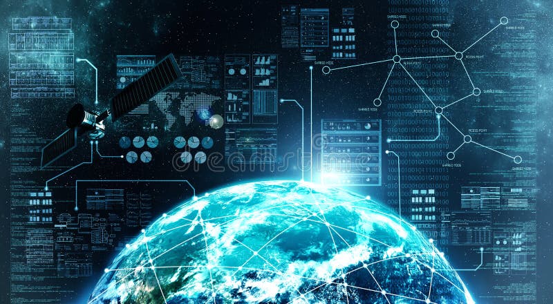Internet connection in outer space royalty free stock photo