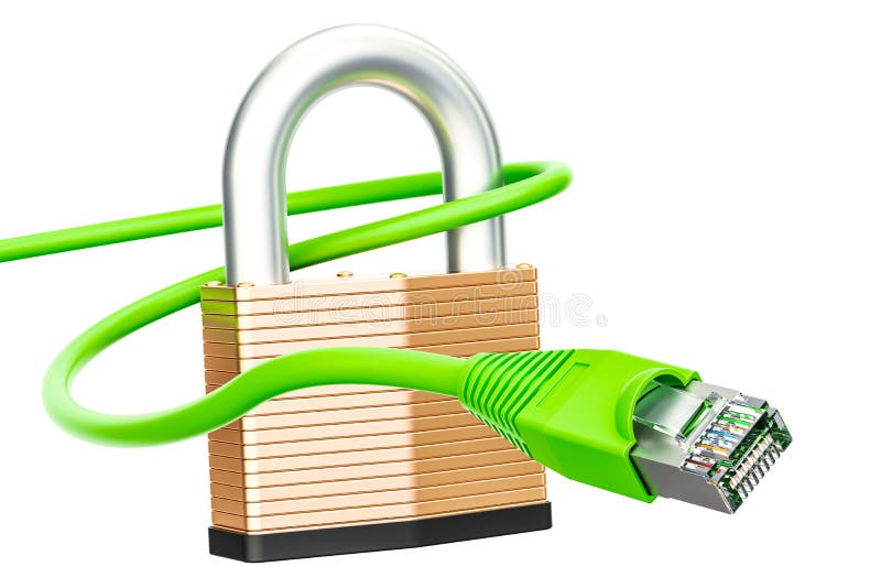 Internet connection protect concept. 3D rendering vector illustration