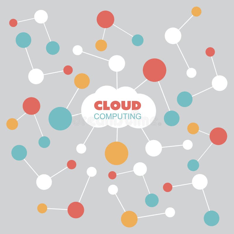 Internet das coisas ou do conceito de projeto de Cloud Computing com os nós coloridos conectados que representam o vário Smart De ilustração stock Internet das coisas ou do conceito de projeto de Cloud Computing com os nós coloridos conectados que representam o vário Smart De ilustração stock