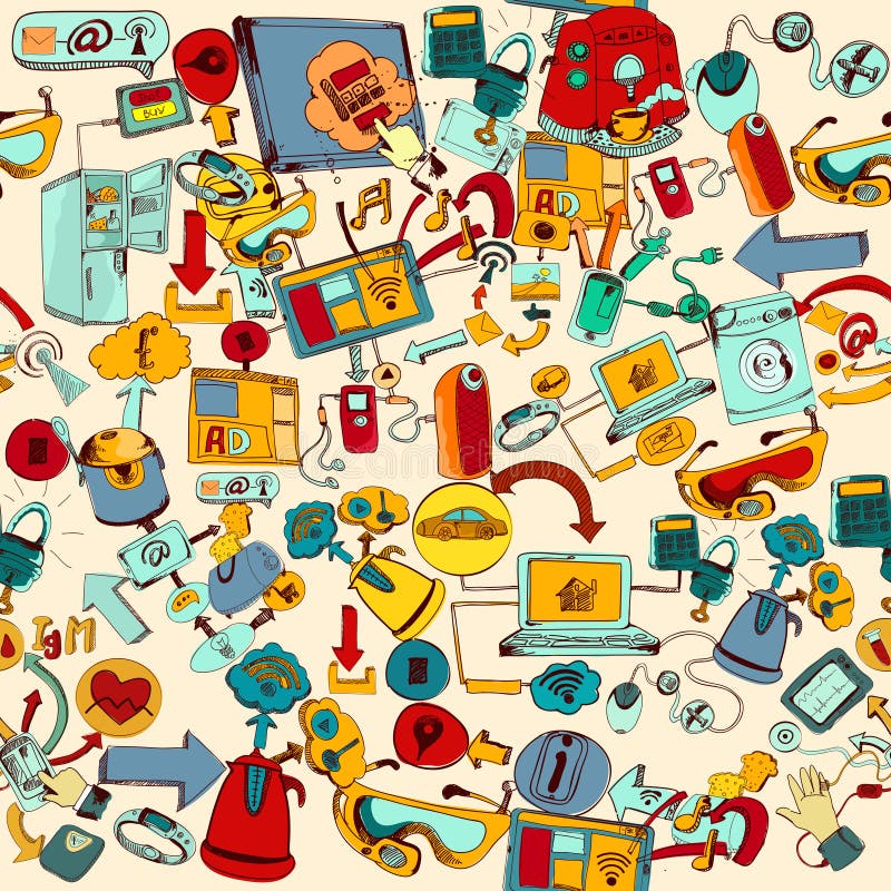 Internet das coisas sem emenda ilustração stock Internet das coisas sem emenda ilustração stock