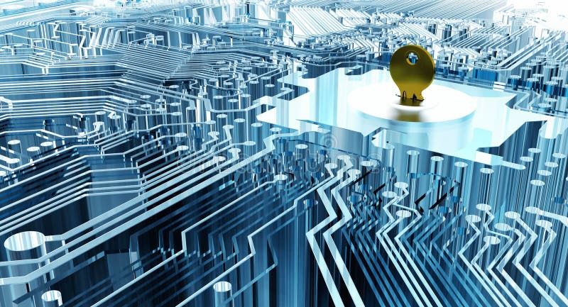Internet data privacy and information security concept. lock with key royalty free stock photo