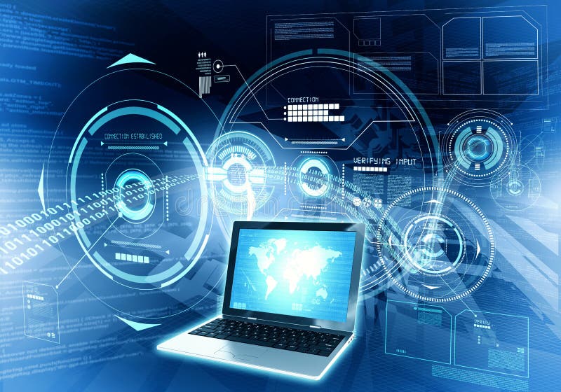 Internet data processing concept stock illustration