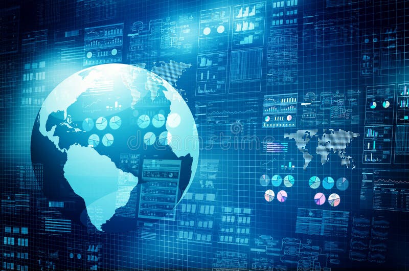 Internet data processing stock illustration