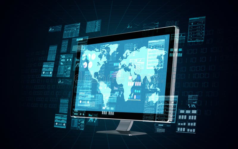 Internet and data processing stock photo