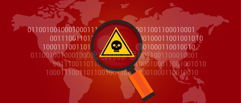Internet data virus malware royalty free illustration
