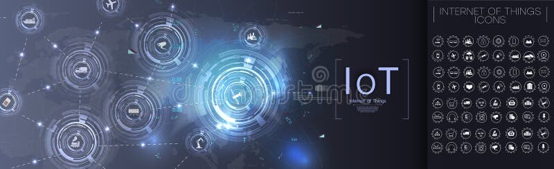 Internet de cosas Concepto futurista de la tecnología de Iot Concepto de la conexi?n iconos de IoT del vector libre illustration Internet de cosas Concepto futurista de la tecnología de Iot Concepto de la conexi?n iconos de IoT del vector libre illustration