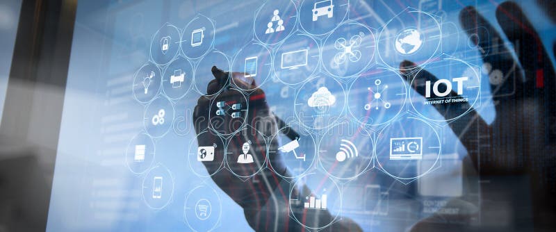 Internet der Dinge IOT-Technologie mit AR-Augmented Reality stockbild