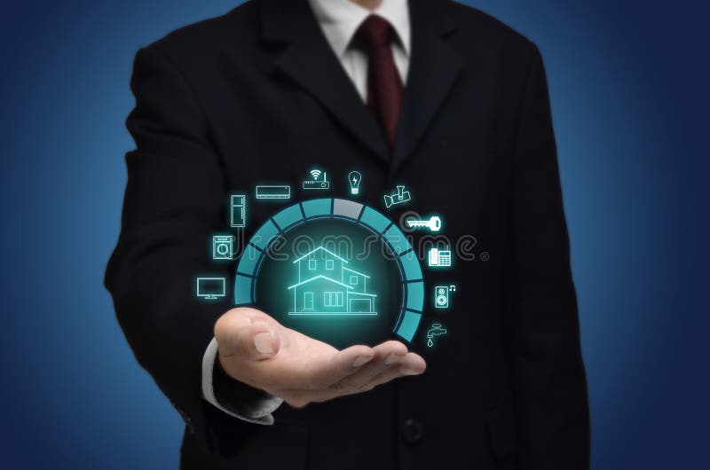 Internet des choses et du concept à la maison futé image stock Internet des choses et du concept à la maison futé image stock