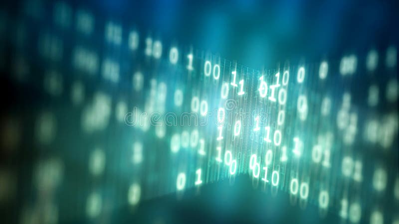 Internet digital data flow and processing concept vector illustration