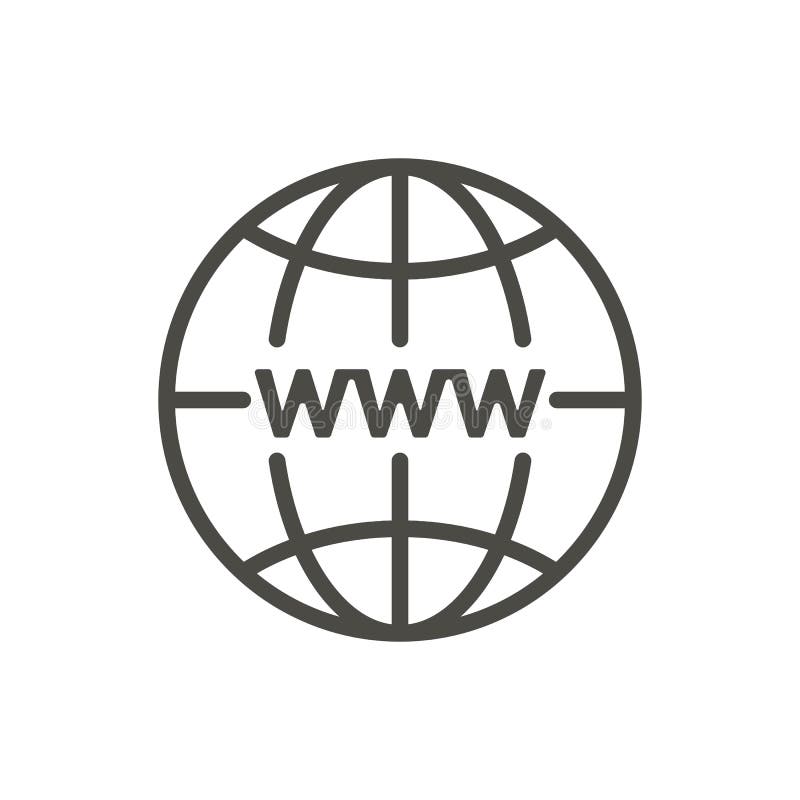 Internet icon vector. Line http website symbol. vector illustration