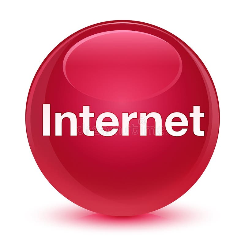Internet Glassy Pink Round Button Stock Illustration ...