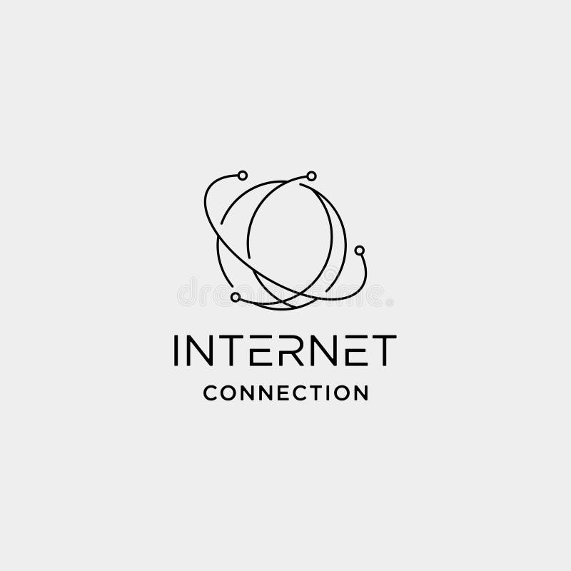 INTERNET LOGO SIMPLE LINE browser symbol icon sign stock illustration