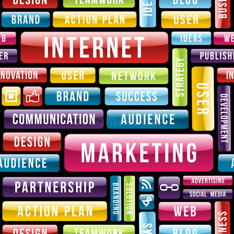 Internet Marketing tech pattern stock illustration Internet Marketing tech pattern stock illustration