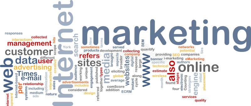 Internet marketing word cloud stock illustration Internet marketing word cloud stock illustration