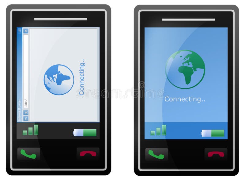 Internet mobile phone screen vector illustration