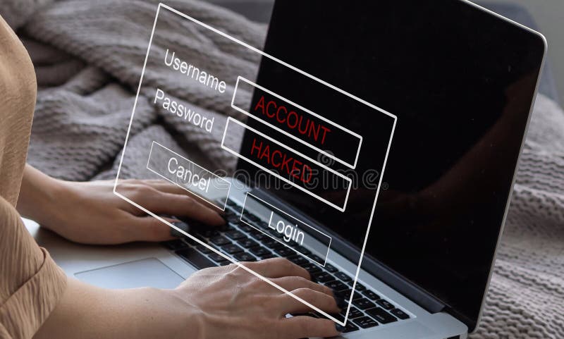 Internet network security technology computer online system and spreading to global stolen personal data on computer royalty free stock photography