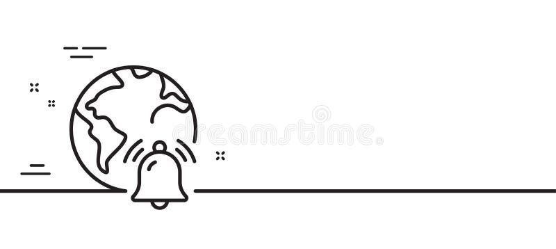 Notification Line Icon. Alarm Reminder Sign. Minimal Line