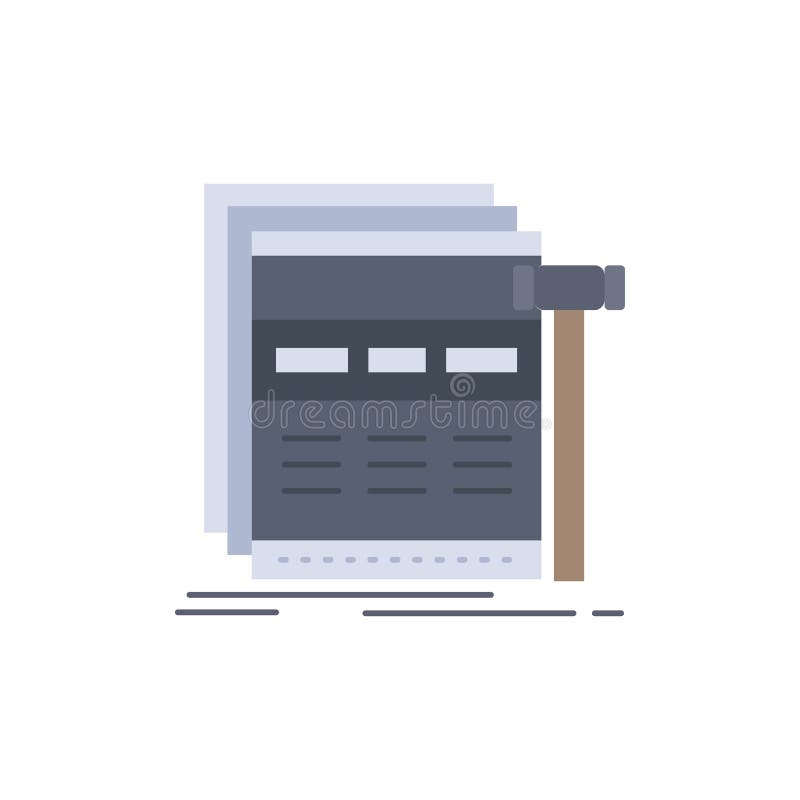 Internet, page, web, webpage, wireframe Flat Color Icon Vector stock illustration Internet, page, web, webpage, wireframe Flat Color Icon Vector stock illustration