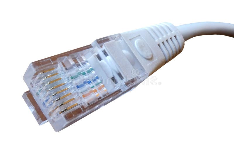 Internet plug RJ45 connector and cable isolated royalty free stock image Internet plug RJ45 connector and cable isolated royalty free stock image