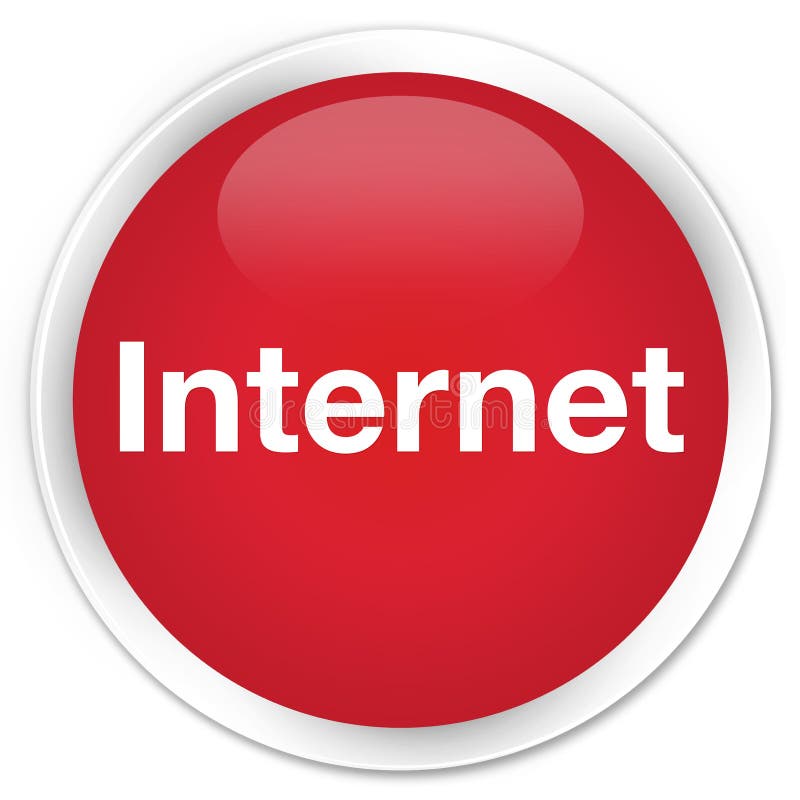 Internet premium red round button
