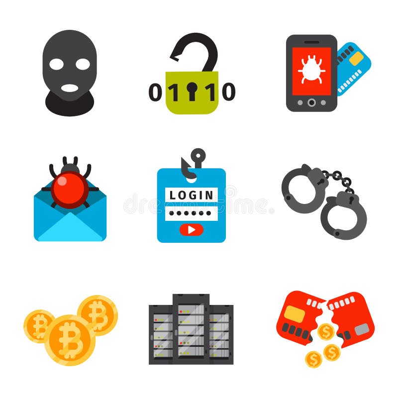 Safety Icons Isolated Stock Vector Illustration of protect
