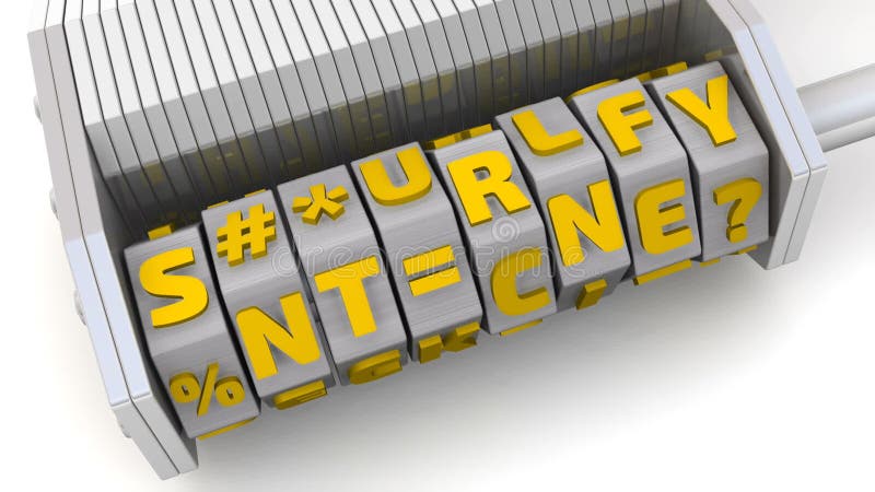 Internet security. Code on a combination padlock stock illustration