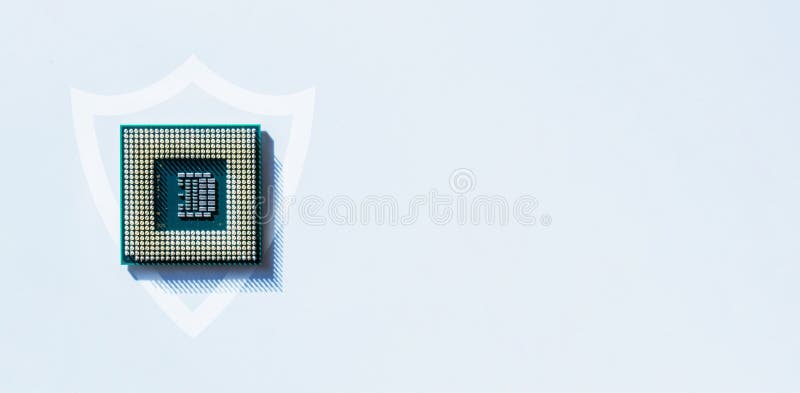 Internet security. Digital computer processor, network motherboard chip on white technology background. Internet stock photos