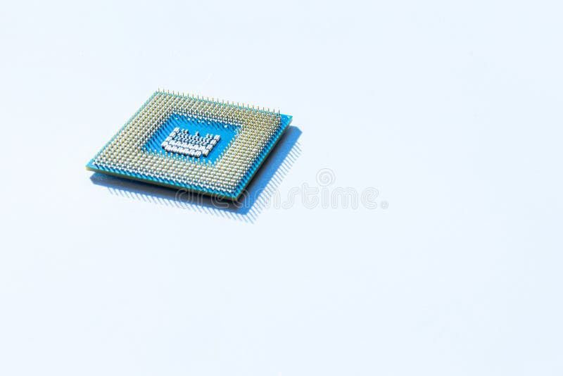 Internet security. Digital computer processor, network motherboard chip on white technology background. Internet royalty free stock photo
