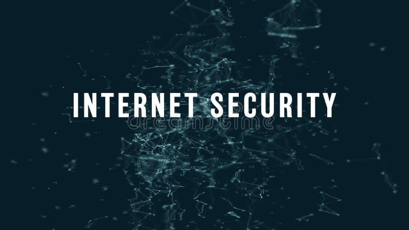 Internet security with polygonal connecting dots and lines stock illustration