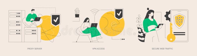 Internet security settings abstract concept vector illustrations. vector illustration